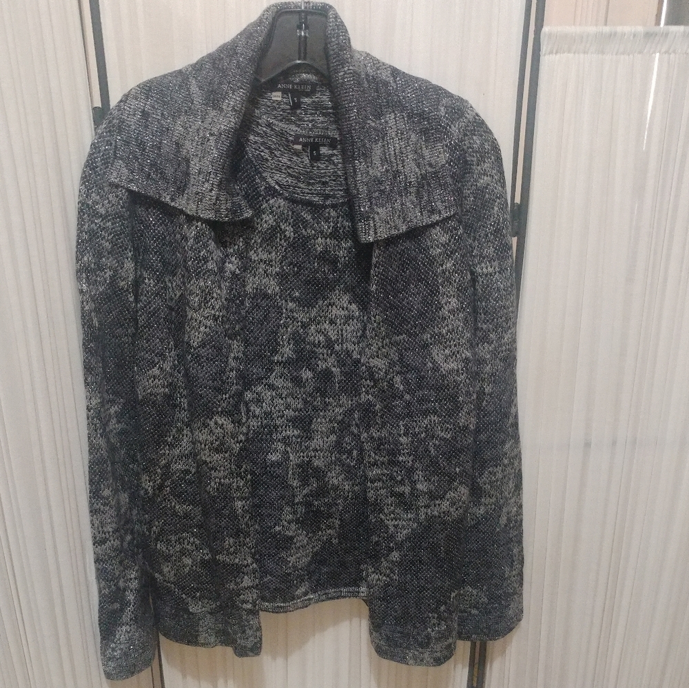 Anne Klein  Knit 2PC Glitter Cardigan & Top set